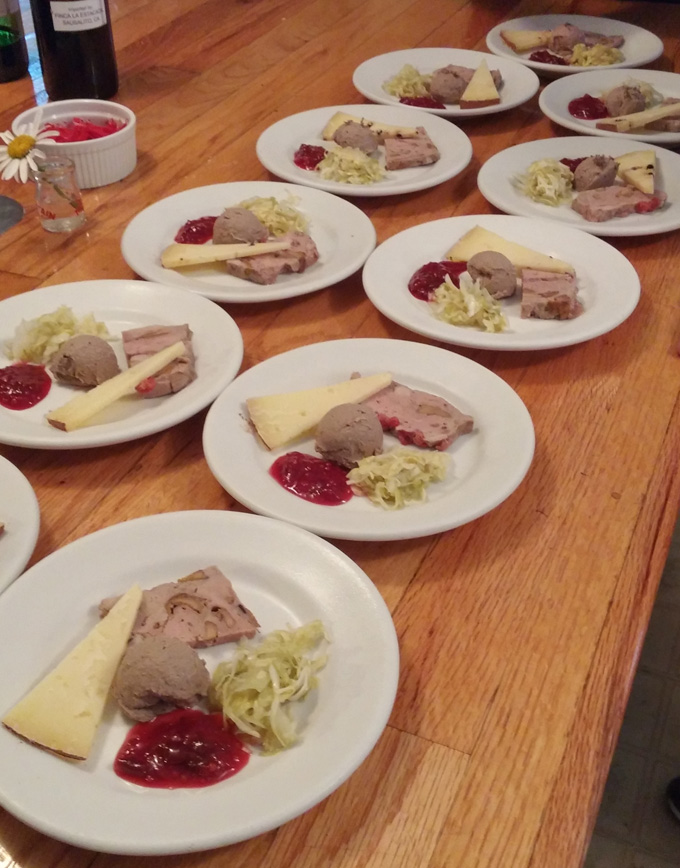 The duck charcuterie plate at a recent Heather Ridge Farm Supper Club dinner. Photo by Catskill Eats